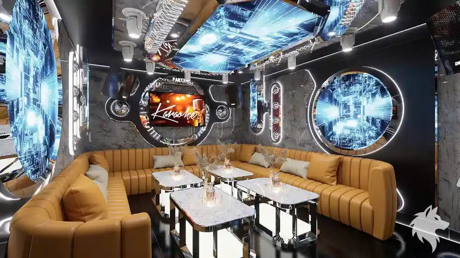 미래지향적인 가라오케 룸